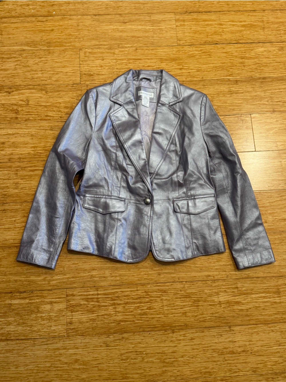 Vintage Worthington light purple leather blazer jacket